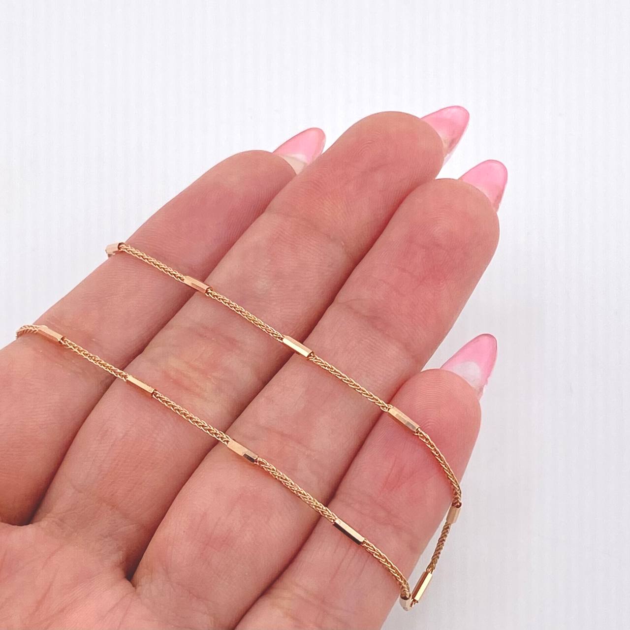 Cadena Franco Cilindros 3gr / 45cm / 1.4mm Oro Rosa +3 18K *