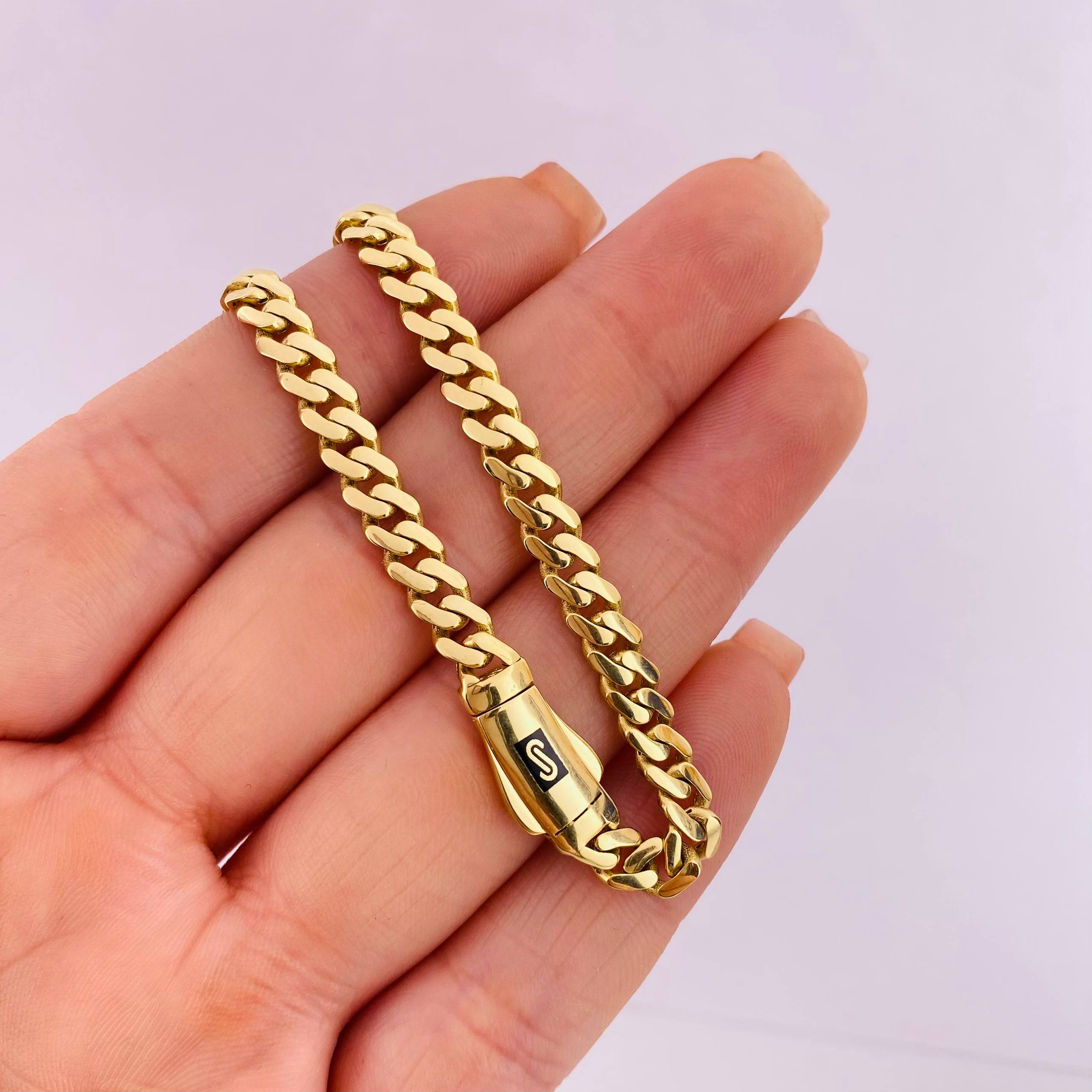 Cadena Cubana Monaco 21.85gr / 70cm / 4.9mm Oro Amarillo +4 18K *