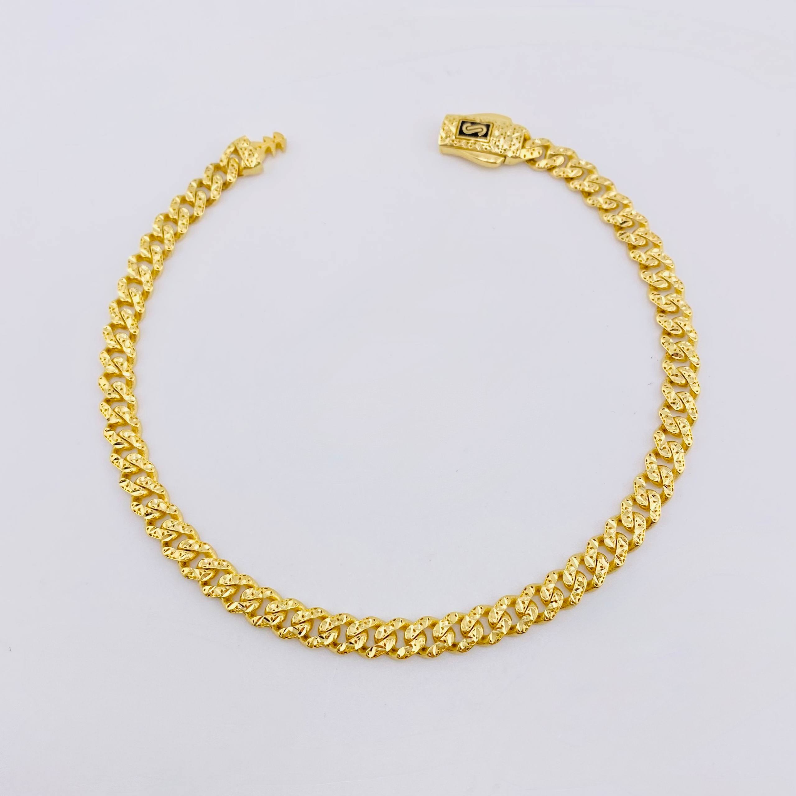 Pulso Cubano Monaco 7.4gr / 20cm / 5mm Oro Amarillo +4 18K ©