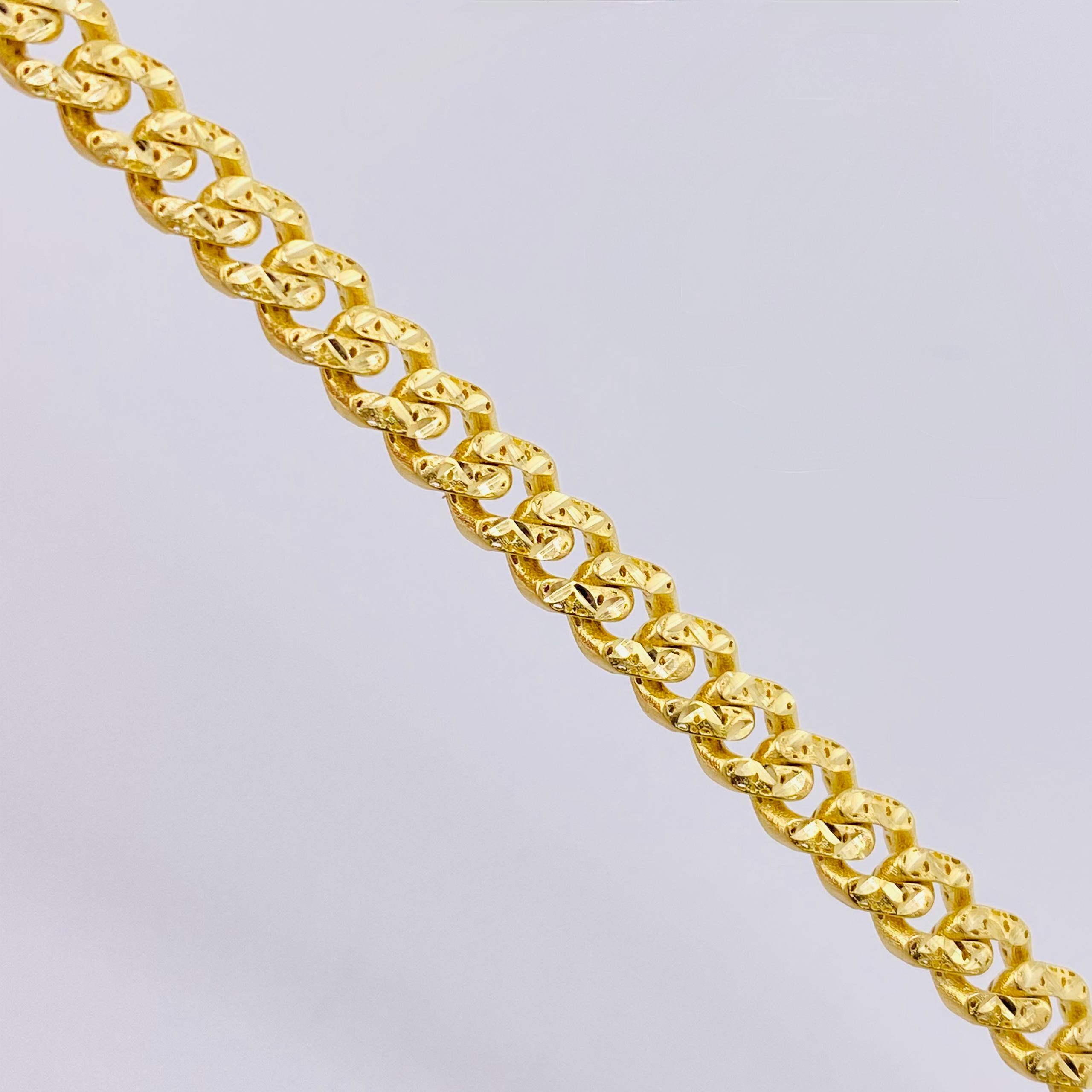 Pulso Cubano Monaco 7.4gr / 20cm / 5mm Oro Amarillo +4 18K ©