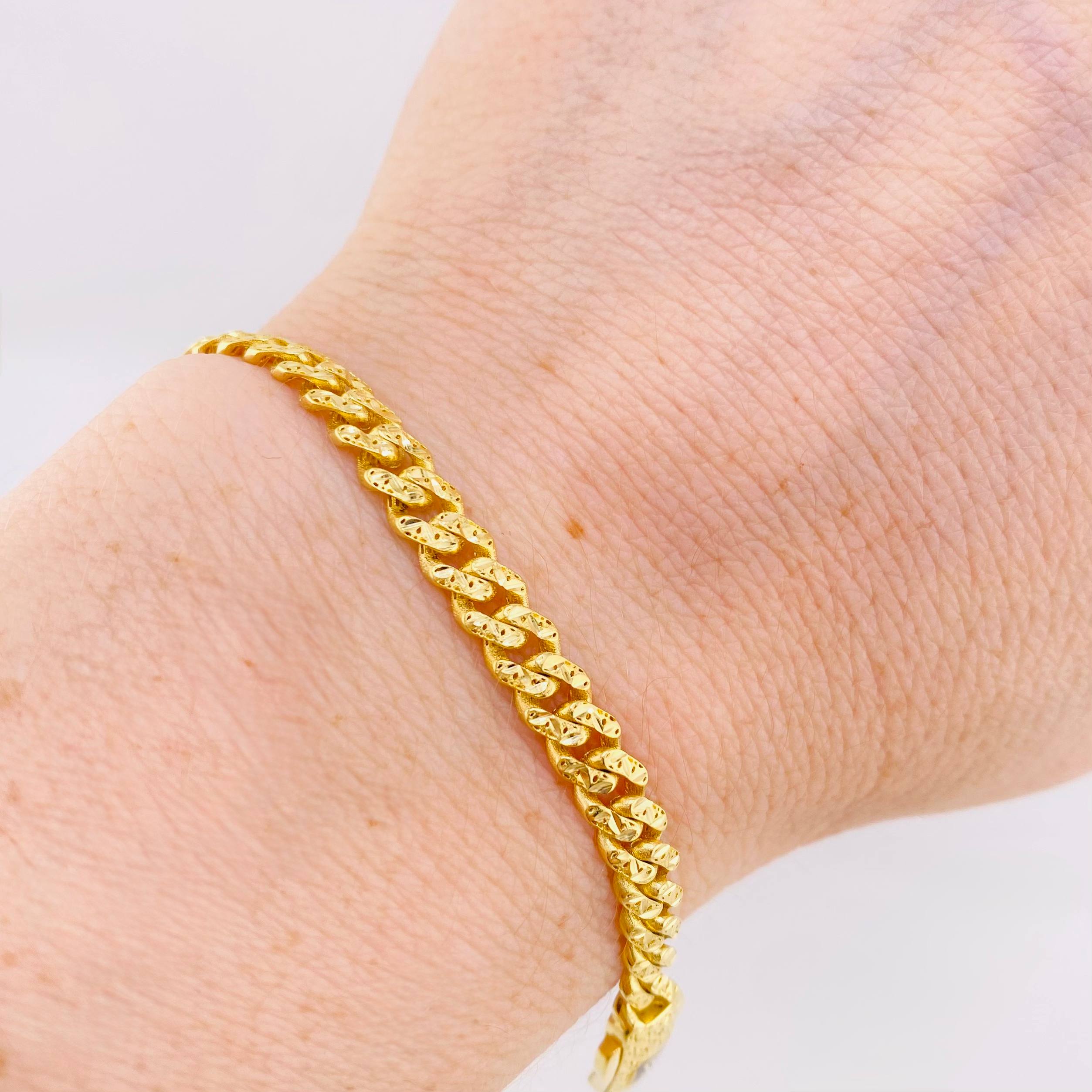 Pulso Cubano Monaco 7.4gr / 20cm / 5mm Oro Amarillo +4 18K ©