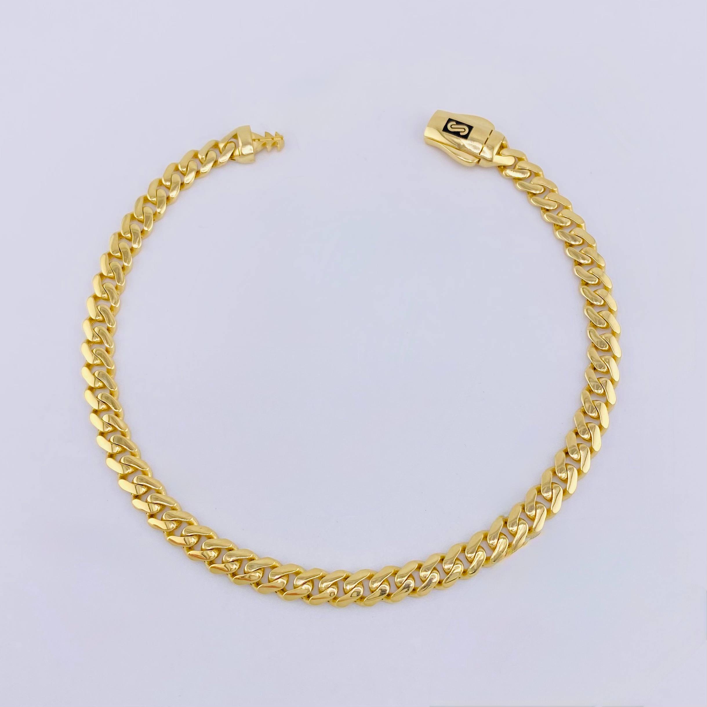 Pulso Cubano Monaco 6.25gr / 18.5cm / 5mm Oro Amarillo +4 18K *