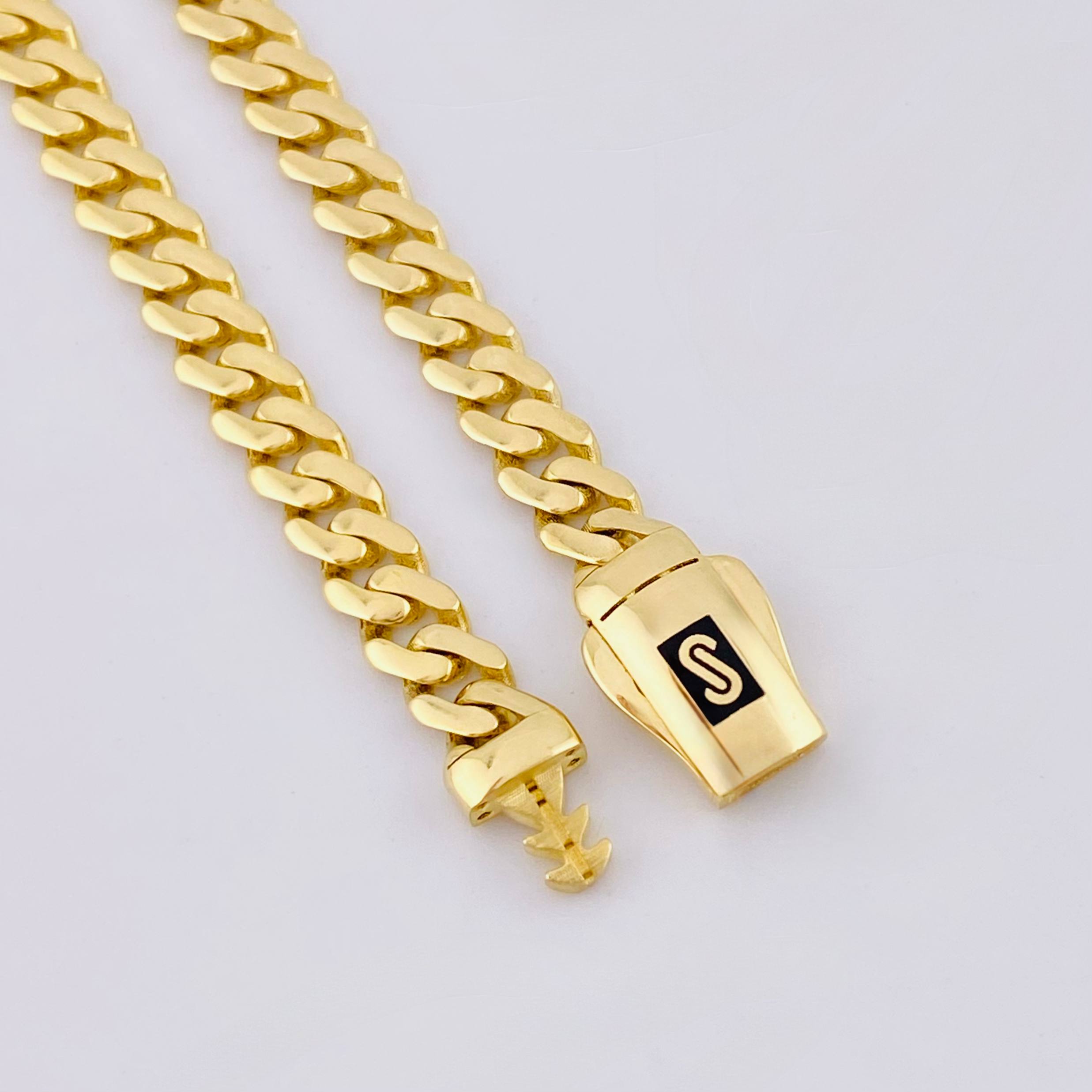 Pulso Cubano Monaco 6.25gr / 18.5cm / 5mm Oro Amarillo +4 18K *