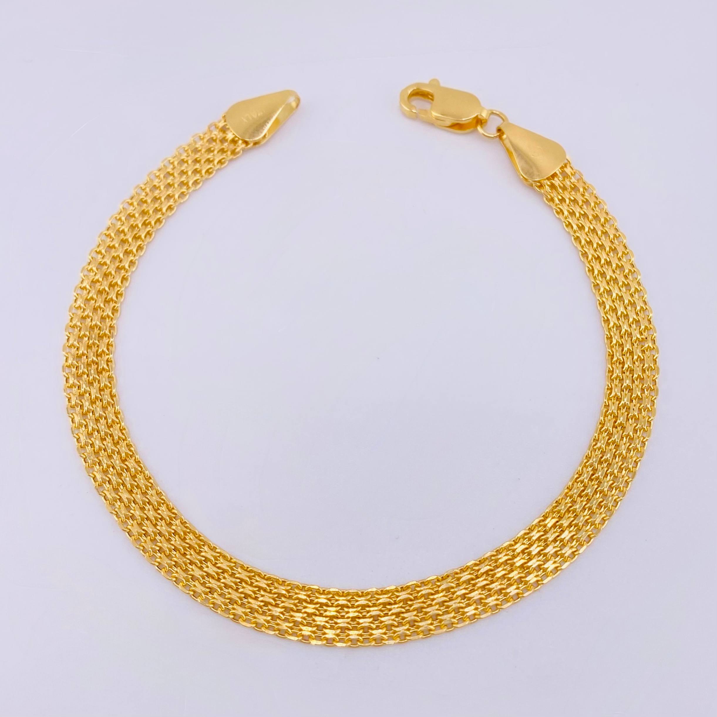 Pulso Chino 3.9gr / 18.5cm / 5.7mm Oro Amarillo +1 18K ©