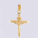Dije Cruz Cristo Puntas Planas 1.2gr / 4cm / Oro Amarillo 18K ©