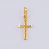 Dije Cruz Rayas Espiral 0.55gr / 2.5cm / Oro Amarillo 18K *
