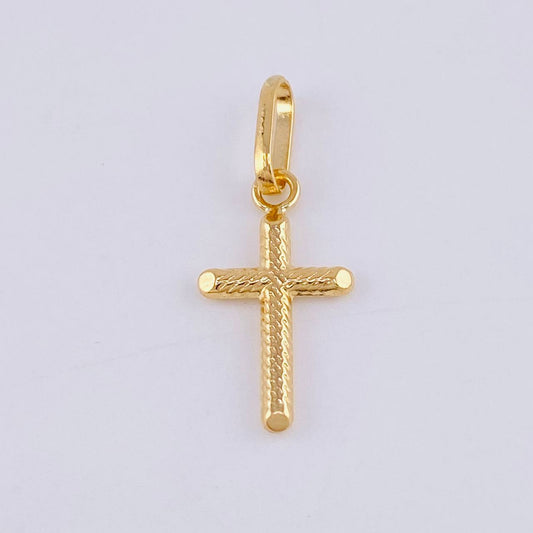 Dije Cruz Rayas Espiral 0.55gr / 2.5cm / Oro Amarillo 18K