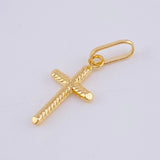 Dije Cruz Rayas Espiral 0.55gr / 2.5cm / Oro Amarillo 18K *
