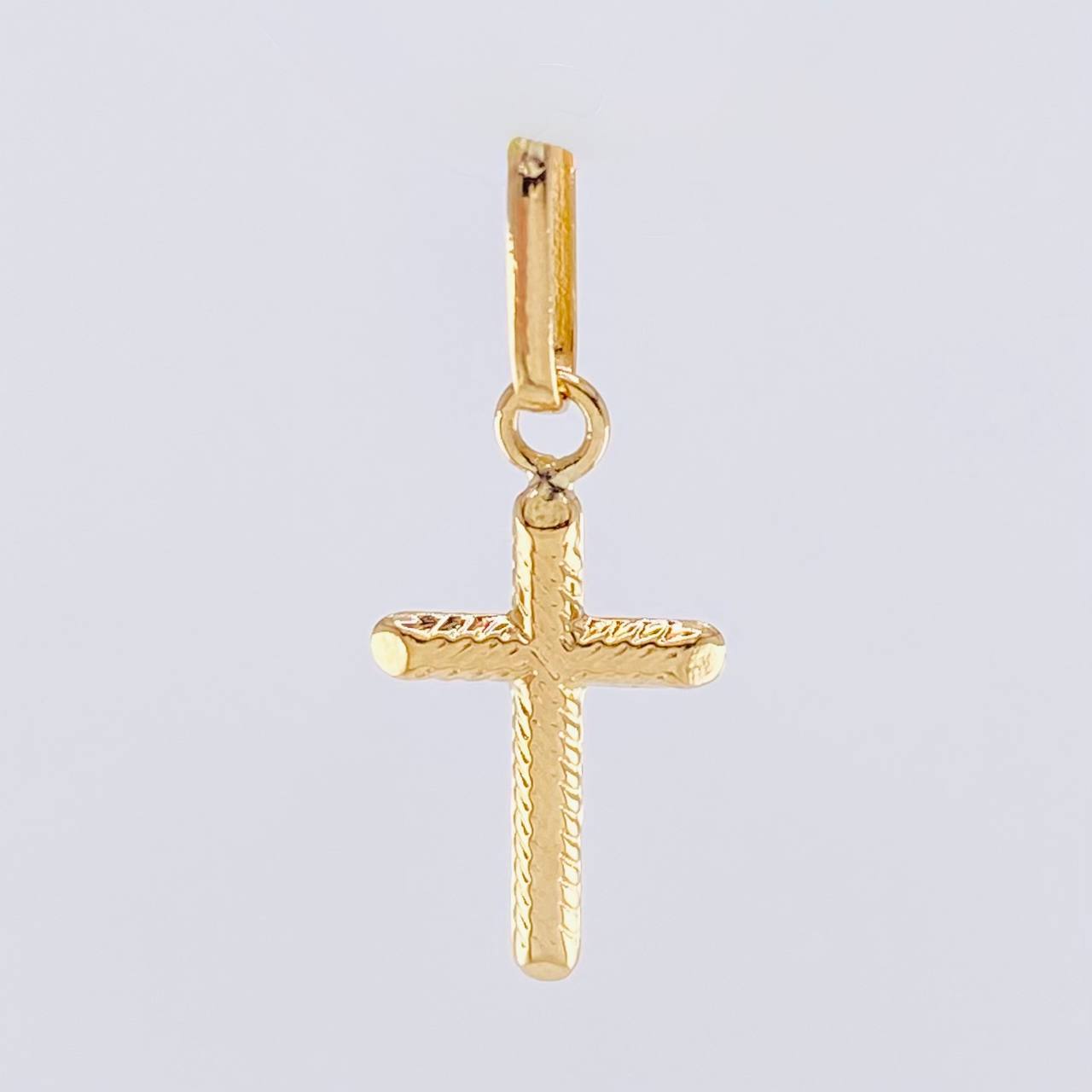 Dije Cruz Rayas Espiral 0.55gr / 2.5cm / Oro Amarillo 18K ©