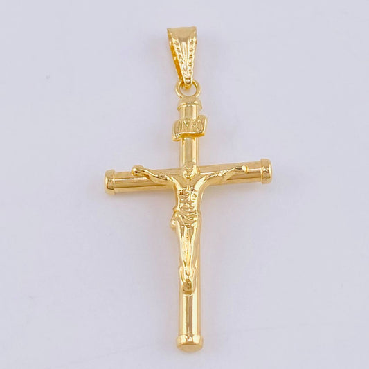 Dije Cruz Cristo Baston 1.2gr / 4cm / Oro Amarillo 18K *