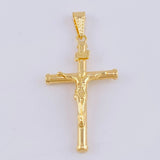 Dije Cruz Cristo Baston Liso 0.95gr / 3.5cm / Oro Amarillo 18K