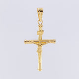 Dije Cruz Cristo Baston Liso 0.95gr / 3.5cm / Oro Amarillo 18K