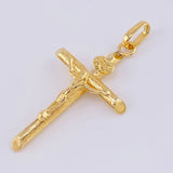 Dije Cruz Cristo Puntas Planas 1.2gr / 4cm / Oro Amarillo 18K ©