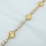 Pulso Tennis Trebol 13.5 g / 19 cm / 3.5 mm Oro Amarillo 18K