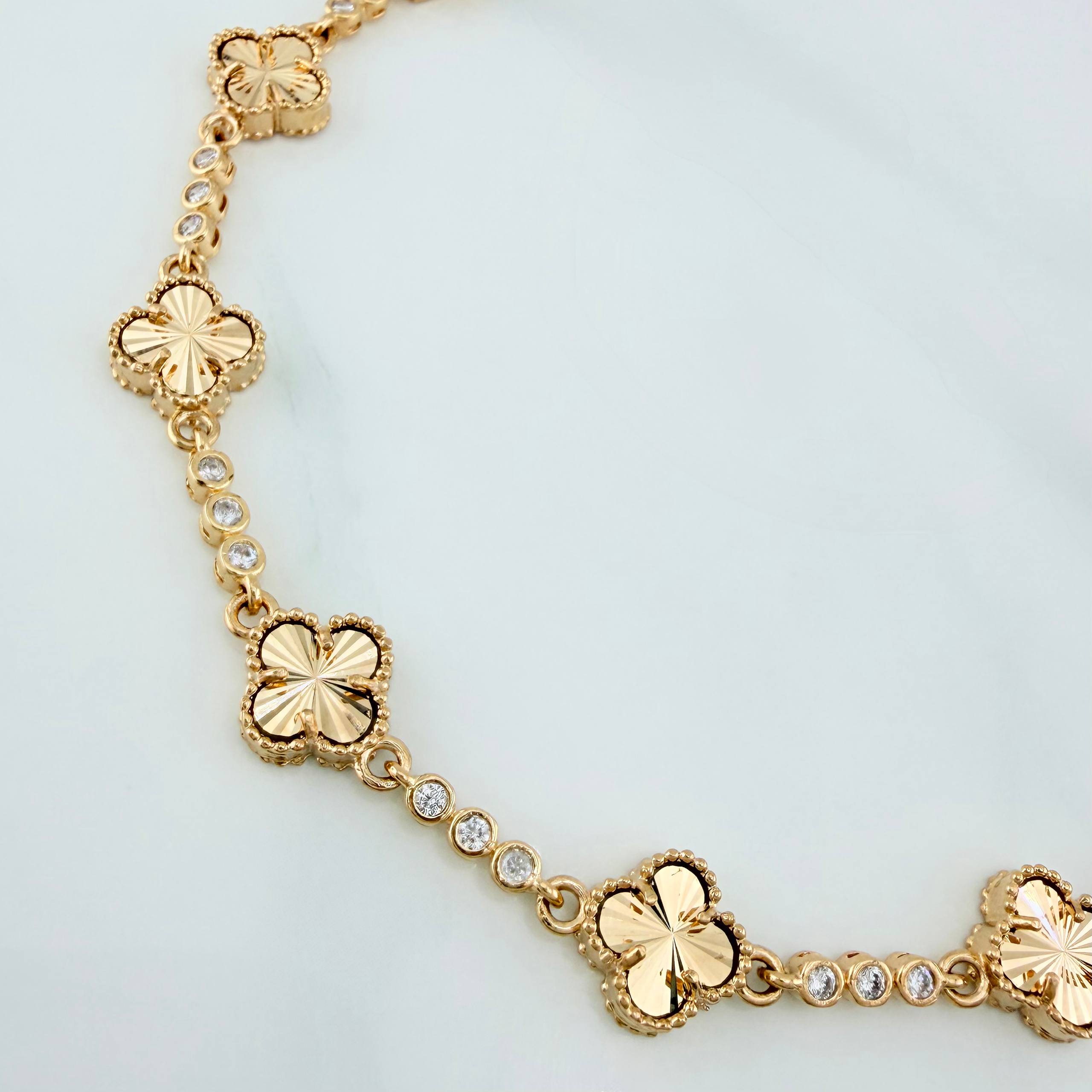 Pulso Tennis Trebol 10.3 g / 19 cm / 2.6 mm Oro Amarillo 18K