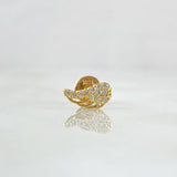 Piercing Ala 0.4gr / 4.6mm Circones Blancos Oro Amarillo 18K (Joya)