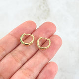 Candongas Doble Carril 2.2gr / 1.2cm / Circones Blancos Verdes Oro Amarillo 18K ©