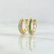 Candongas Doble Carril 2.2gr / 1.2cm / Circones Blancos Verdes Oro Amarillo 18K ©