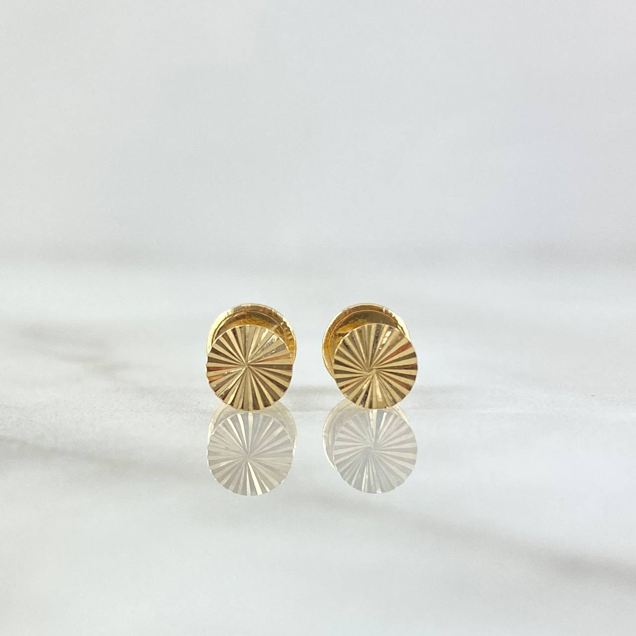Topos Circulo 0.5gr / 5mm Diamantados Oro Amarillo 18K ©