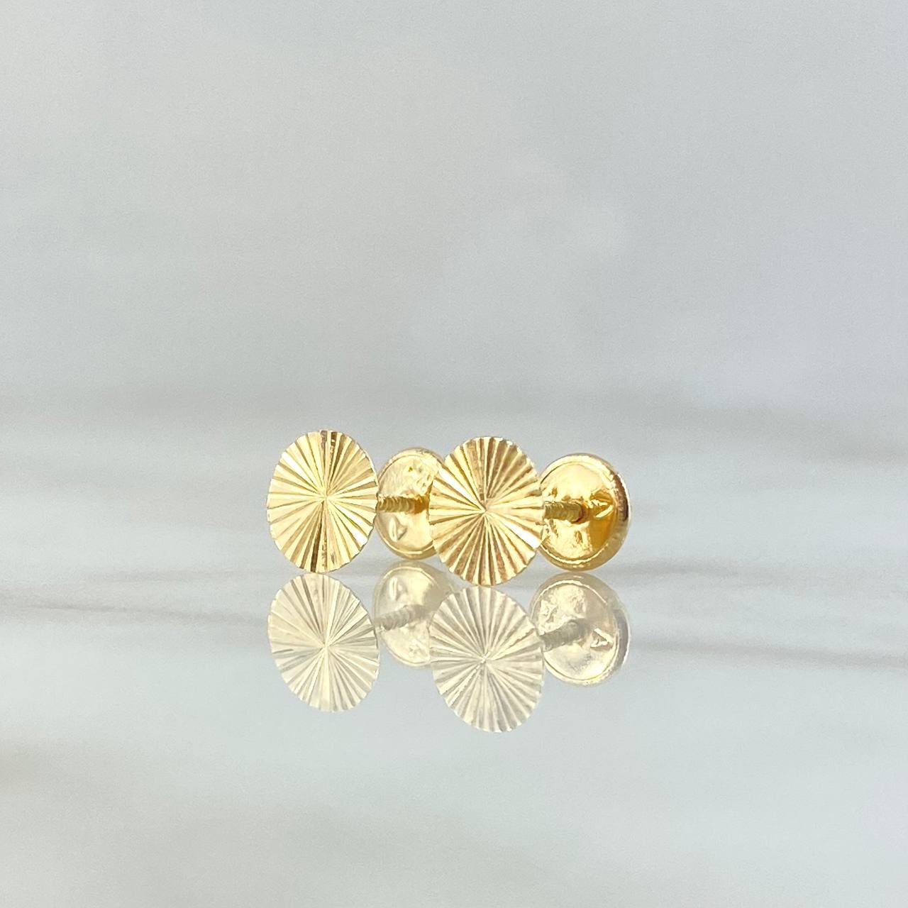Topos Circulo 0.6gr / 7mm Diamantados Oro Amarillo 18K ©