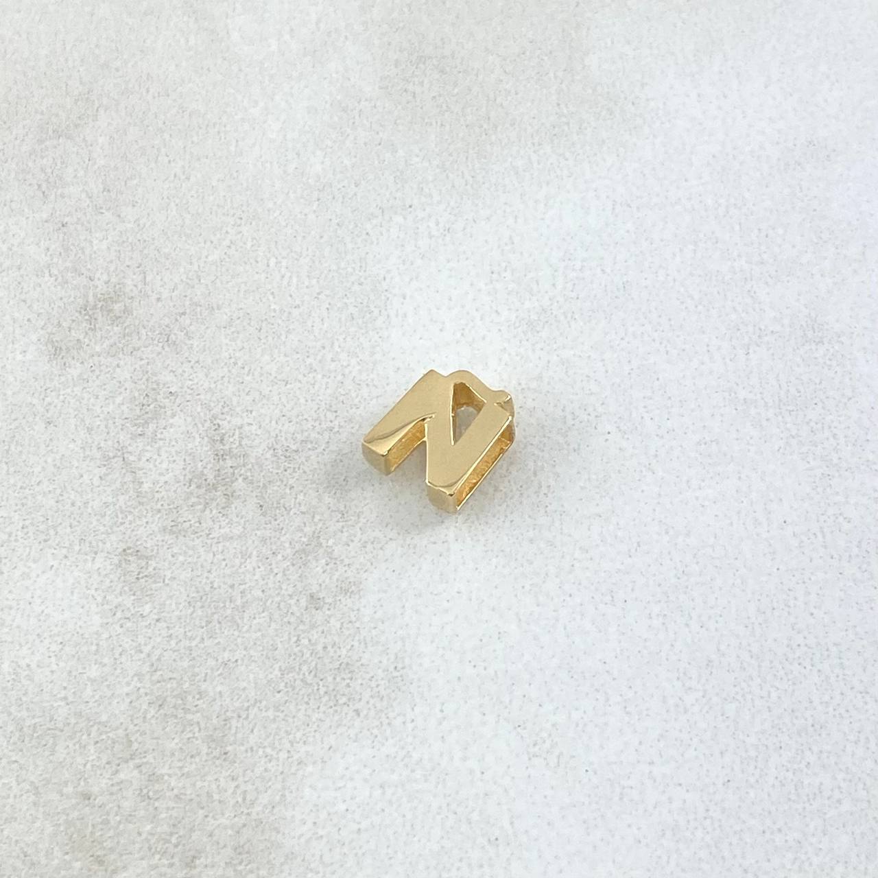 Herraje Letra Ñ 0.5gr / 6mm Tambor Oro Amarillo 18K