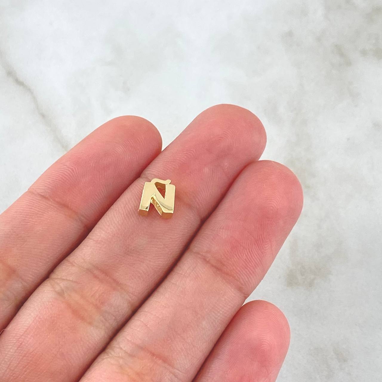 Herraje Letra Ñ 0.45gr / 6mm Tambor Oro Amarillo 18K