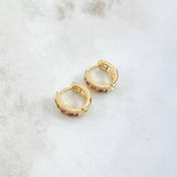 Candongas Carril 1.85gr / 1cm / Circones Lilas Oro Amarillo 18K *
