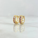 Candongas Carril 1.85gr / 1cm / Circones Lilas Oro Amarillo 18K *