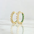 Candongas Carril Doble Interno Tupido 7.1gr / 2.1cm / Circones Blancos Verdes Oro Amarillo 18K *