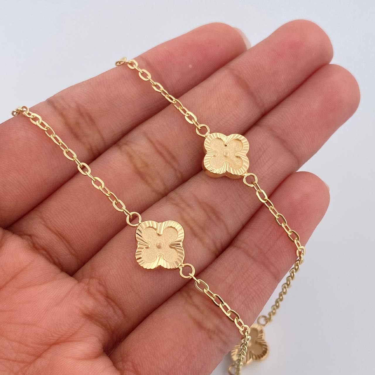 Cadena Aro Seguido Trebol 5.35gr / 45.8cm / Oro Amarillo 18K &
