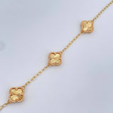 Pulso Aro Seguido Trebol 4.75gr / 16.8cm-18cm / Oro Amarillo Nac.Esp. 18K &