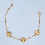 Pulso Aro Seguido Trebol 4.75gr / 16.8cm-18cm / Oro Amarillo Nac.Esp. 18K &