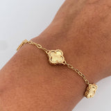 Pulso Aro Seguido Trebol 4.75gr / 16.8cm-18cm / Oro Amarillo Nac.Esp. 18K &