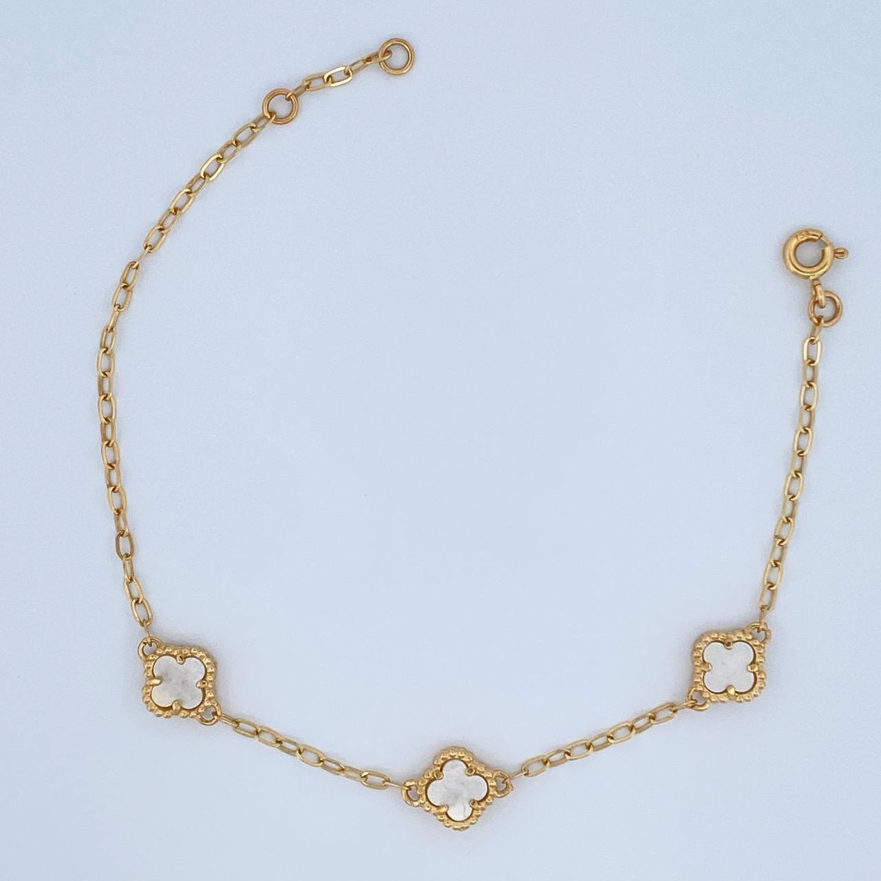Pulso Aro Seguido Trebol 3.5gr / 17.6cm-19cm / Oro Amarillo Nac.Esp. 18K &