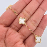 Pulso Aro Seguido Trebol 4.5gr / 17.5cm-18.8cm / Oro Amarillo Nac.Esp. 18K &