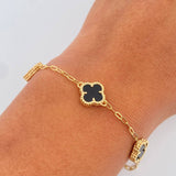 Pulso Aro Seguido Trebol 4.35gr / 17cm-19.3cm / Oro Amarillo Nac.Esp. 18K &