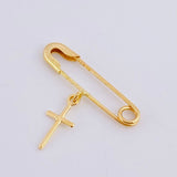 Herraje Gancho Nodriza Cruz 0.8g / 2.4cm Oro Amarillo 18K