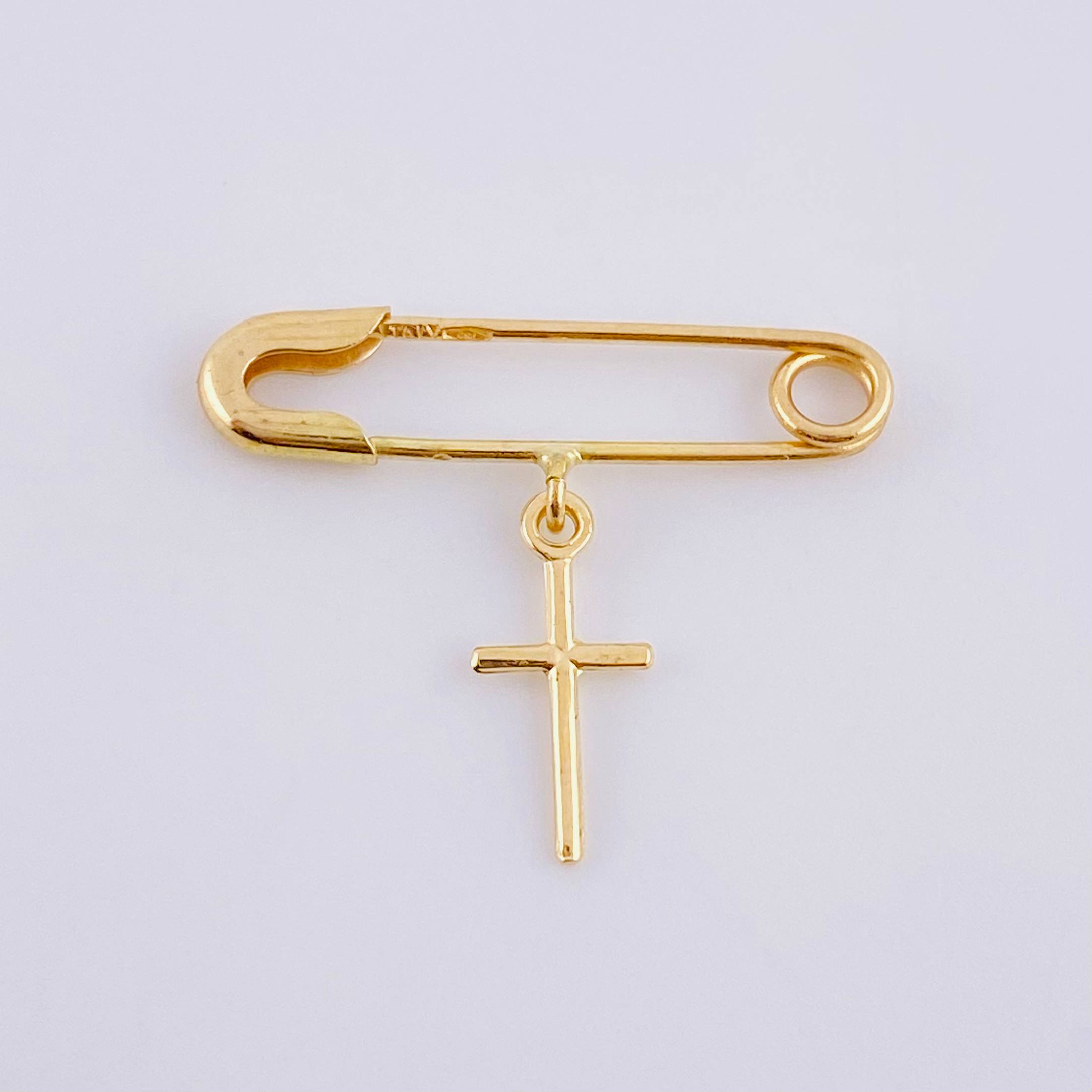 Herraje Gancho Nodriza Cruz 0.8g / 2.4cm Oro Amarillo 18K