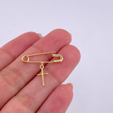 Herraje Gancho Nodriza Cruz 0.8g / 2.4cm Oro Amarillo 18K