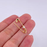 Herraje Gancho Nodriza Liso 0.75g / 2.7cm Oro Amarillo 18K