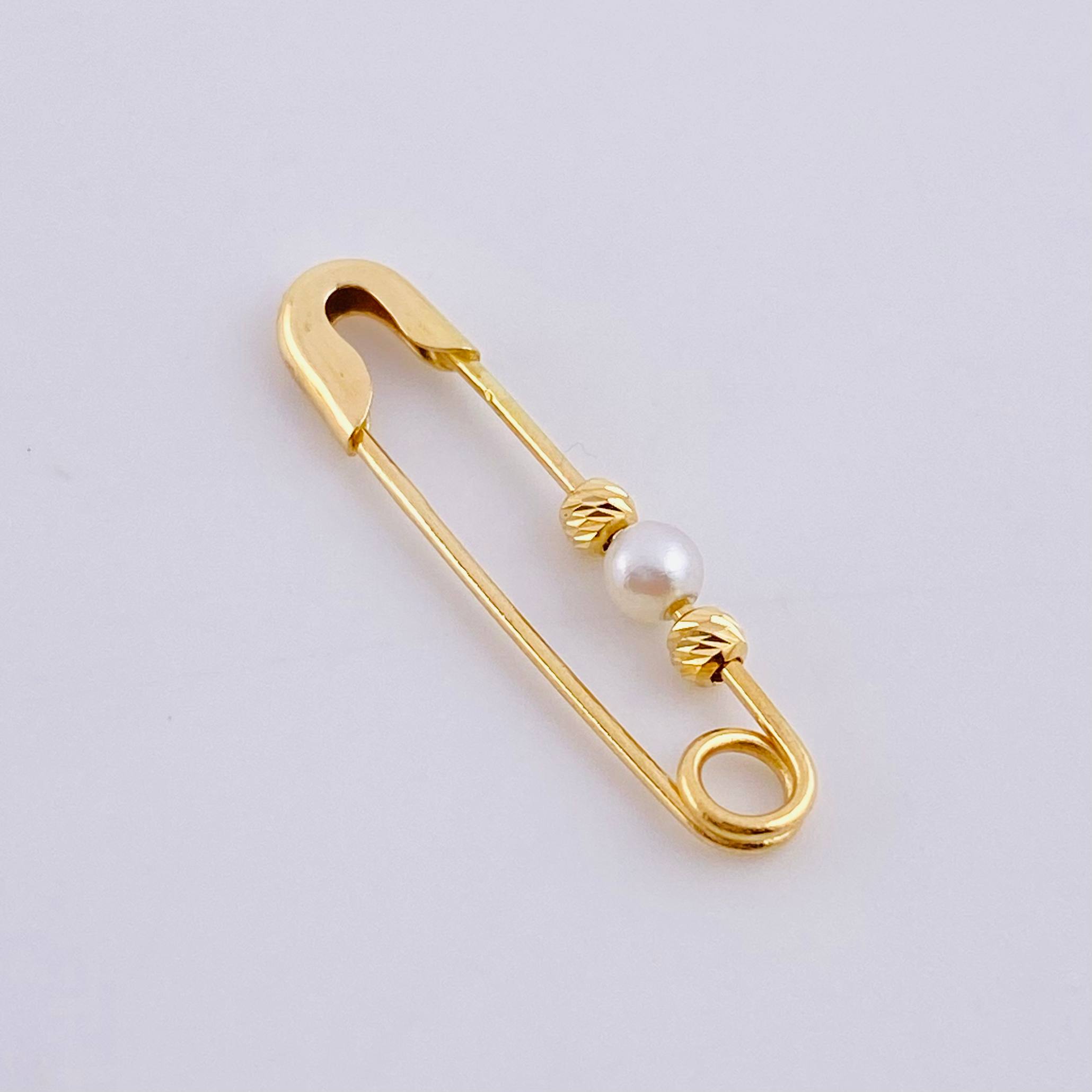Herraje Gancho Nodriza Diamantada 0.75g / 2.7cm Oro Amarillo 18K