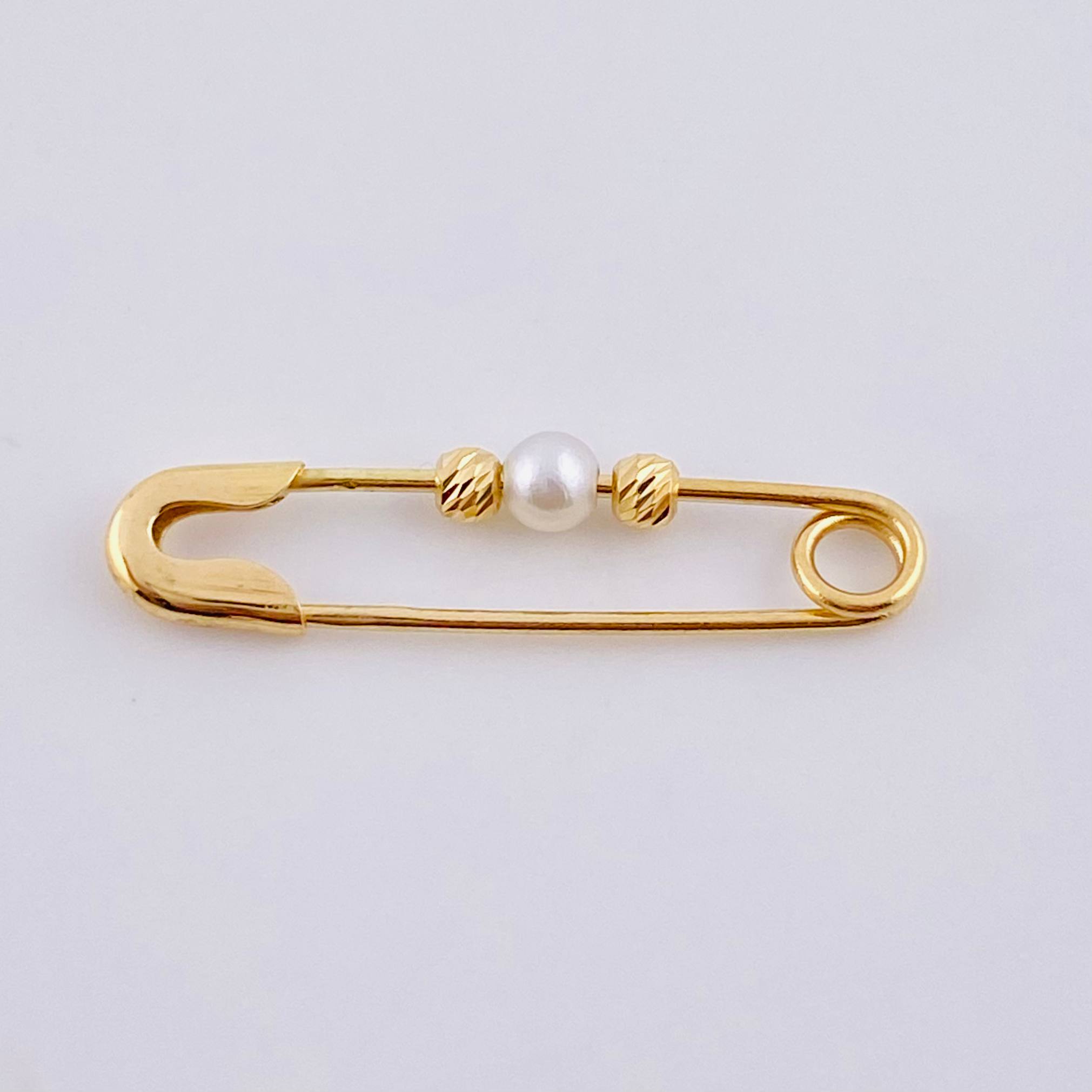 Herraje Gancho Nodriza Diamantada 0.75g / 2.7cm Oro Amarillo 18K