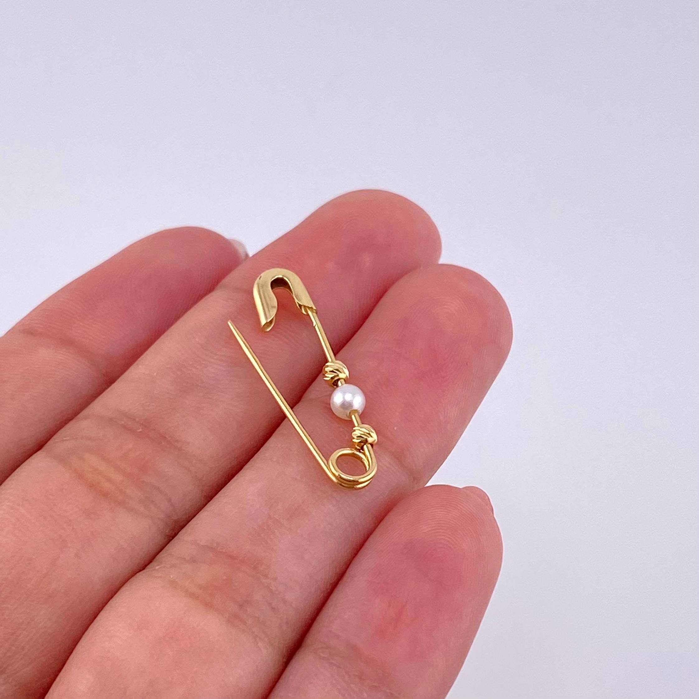 Herraje Gancho Nodriza Diamantado 0.75g / 2.7cm Oro Amarillo 18K