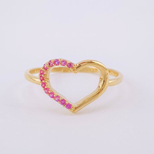 Anillo Silueta Corazón 1.35g / T7 Oro Amarillo 18K