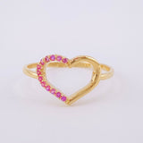Anillo Silueta Corazón 1.35g / T7 Oro Amarillo 18K