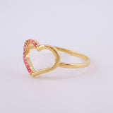 Anillo Silueta Corazón 1.35g / T7 Oro Amarillo 18K