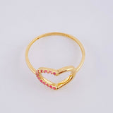 Anillo Silueta Corazón 1.35g / T7 Oro Amarillo 18K