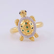 Anillo Tortuga 3.9g / T7 Dos Oros Amarillo Blanco 18K