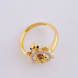 Anillo Tortuga 3.9g / T7 Dos Oros Amarillo Blanco 18K