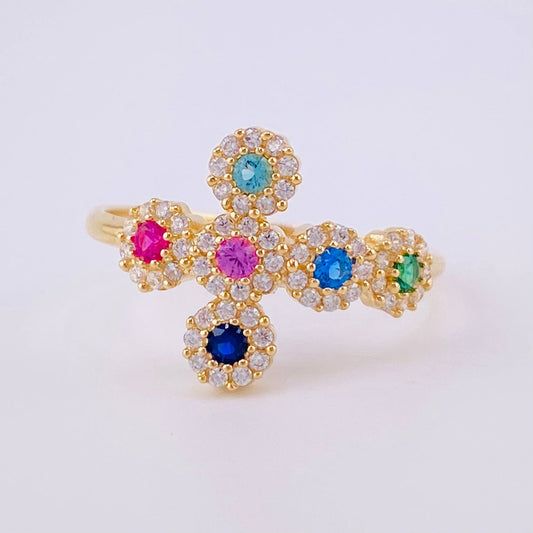 Anillo Cruz Tupida 2.2g / T7 3/4 Oro Amarillo 18K